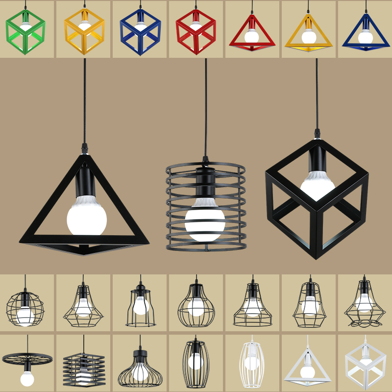 北歐簡約現代餐厛吊燈三頭創意個性工業複古鉄藝單頭吧台臥室燈飾