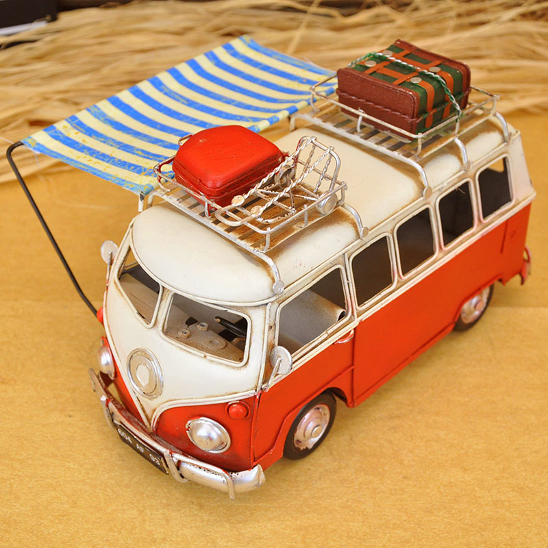 工業風裝飾擺件美式歐式復古汽車露營車模擺設模型