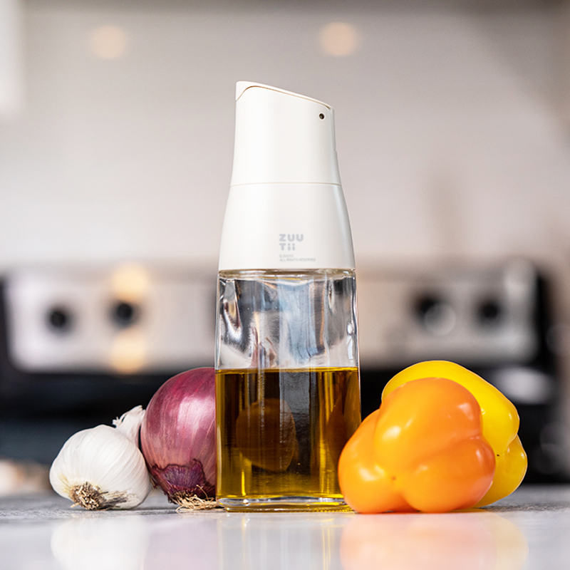 玻璃油壺加拿大製造廚房調料瓶自動開合防漏油罐套裝
