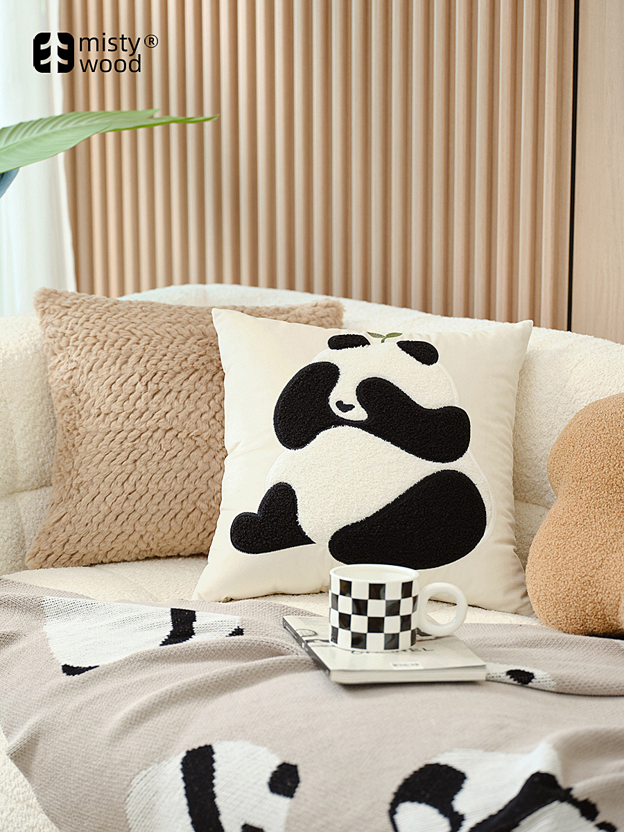 可愛萌寵抱枕迷霧之森熊貓主題居家臥室沙發必備裝飾