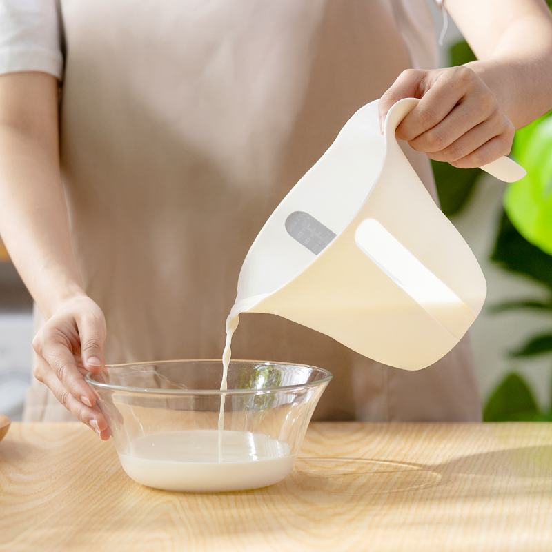 大容量 1000毫升 塑料刻度杯 帶手柄 牛奶杯 烘焙工具 和麵攪拌 PP 量杯 白色 NC 納川 (8.3折)