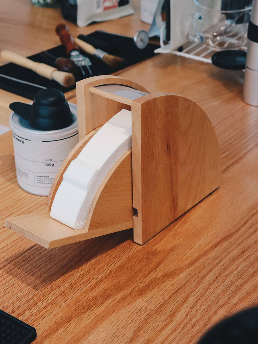 手工藝櫸木v60手沖咖啡濾紙盒 防塵濾紙架收納盒