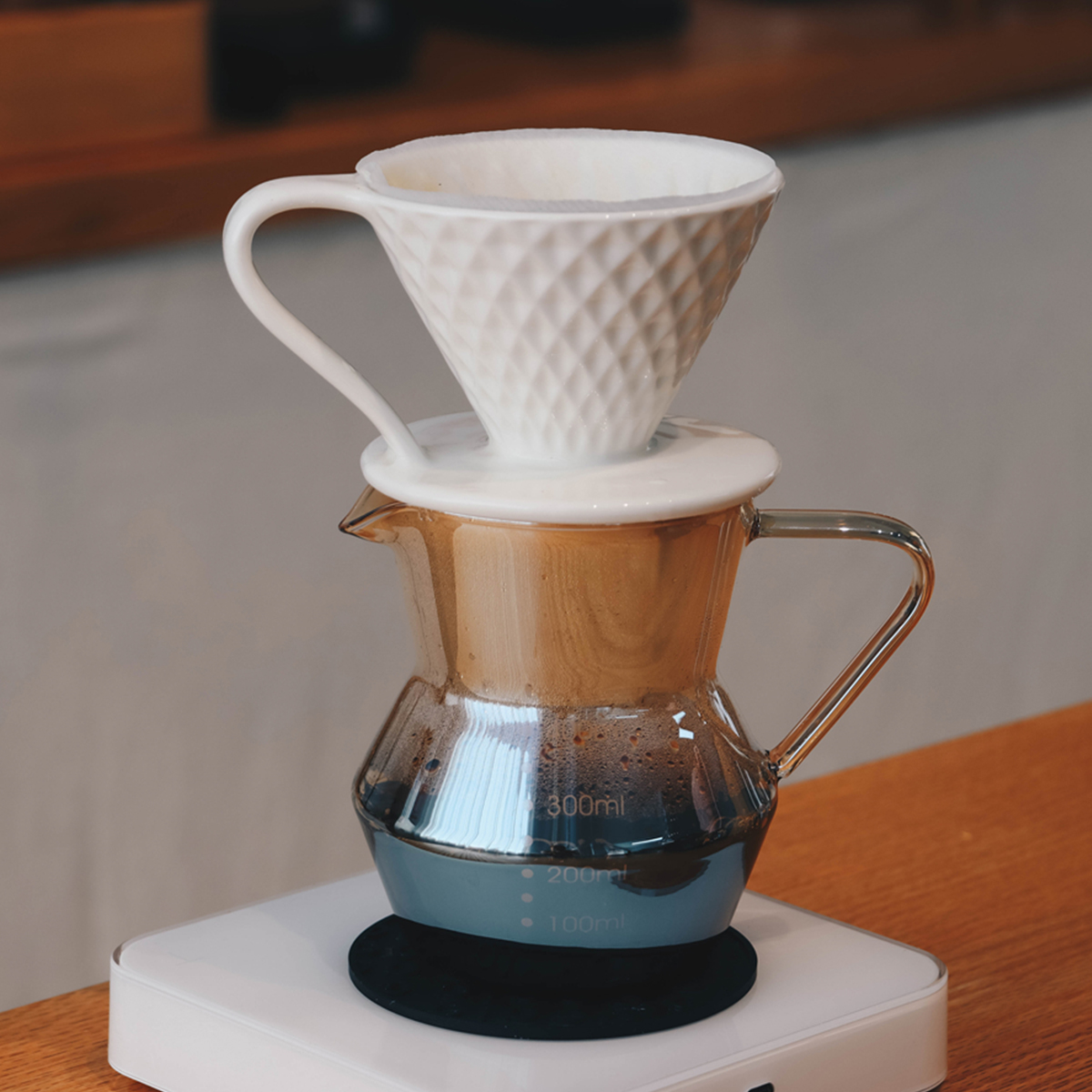 高硼硅玻璃手衝咖啡壺 分享壺與濾杯組合手沖壺美式大容量 (7.9折)