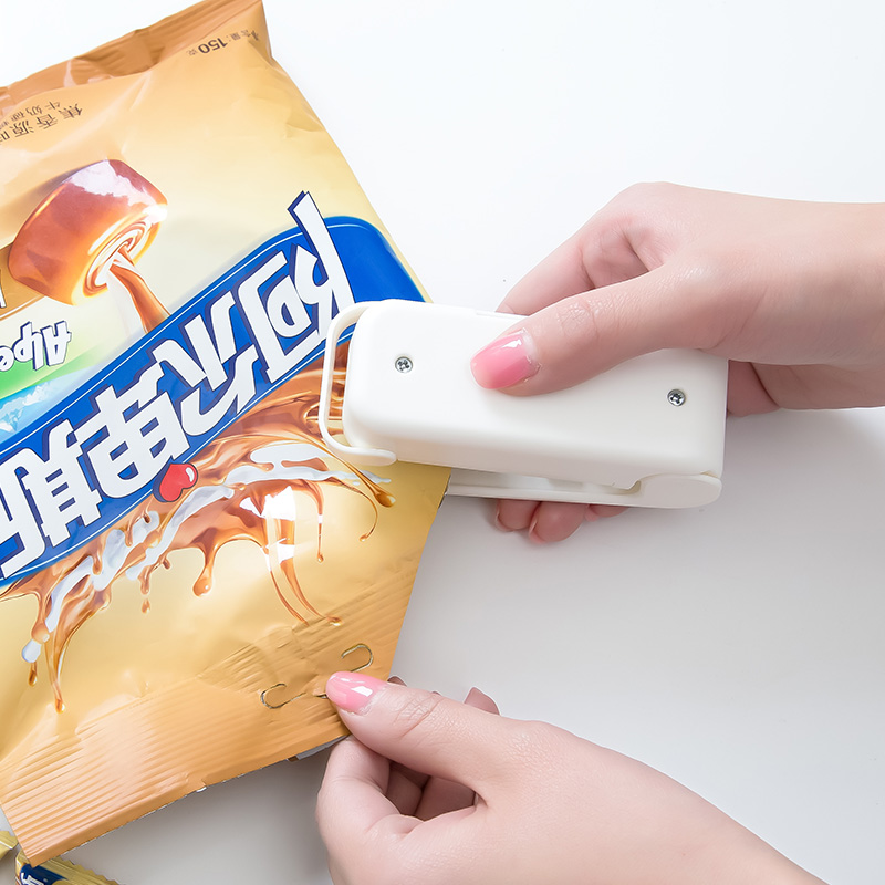 日本NAKAYA迷你便攜茶葉手壓電熱封口機粉色白色 可選帶不帶電池