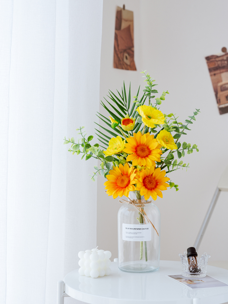客廳擺設塑料花仿生假花花束擺件40款仿真向日葵
