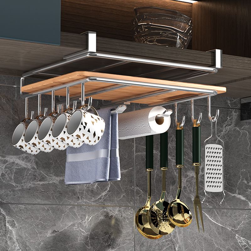 廚房牆壁掛架 砧板鍋蓋掛鉤 多功能衣櫃收納整理掛架 吊櫃下掛架