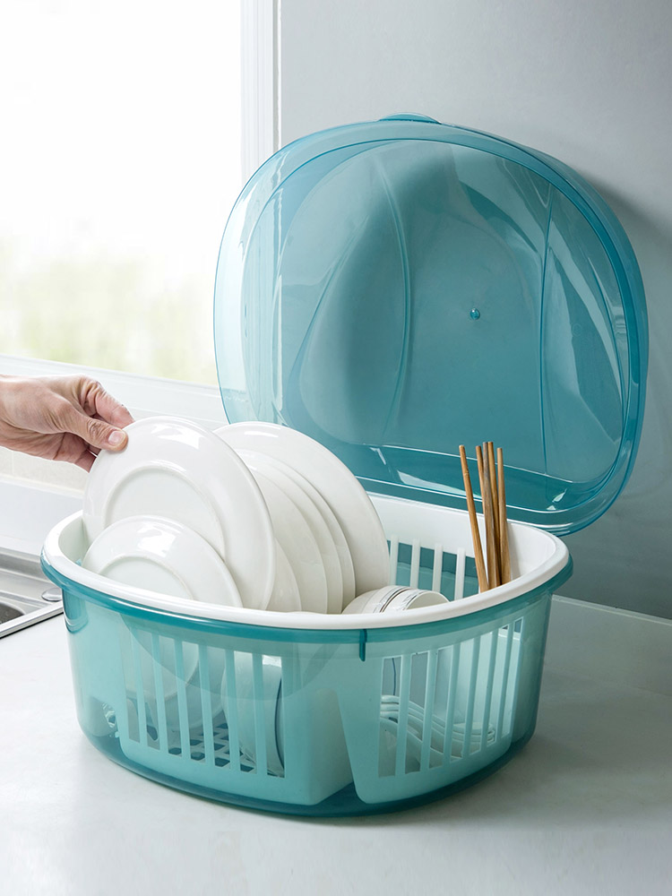 碗架透明瀝水碗櫃塑料廚房收納架儲物置物架碗筷收納盒