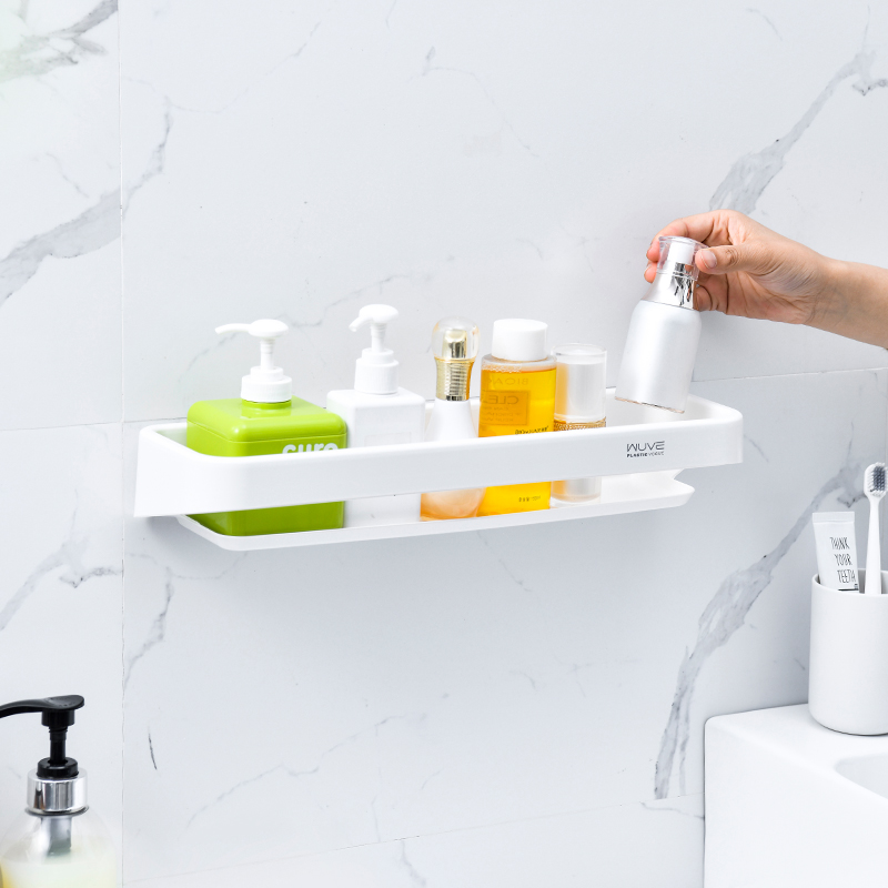 免打孔浴室收納架 日式簡約風格 掛牆置物架 洗手間毛巾架