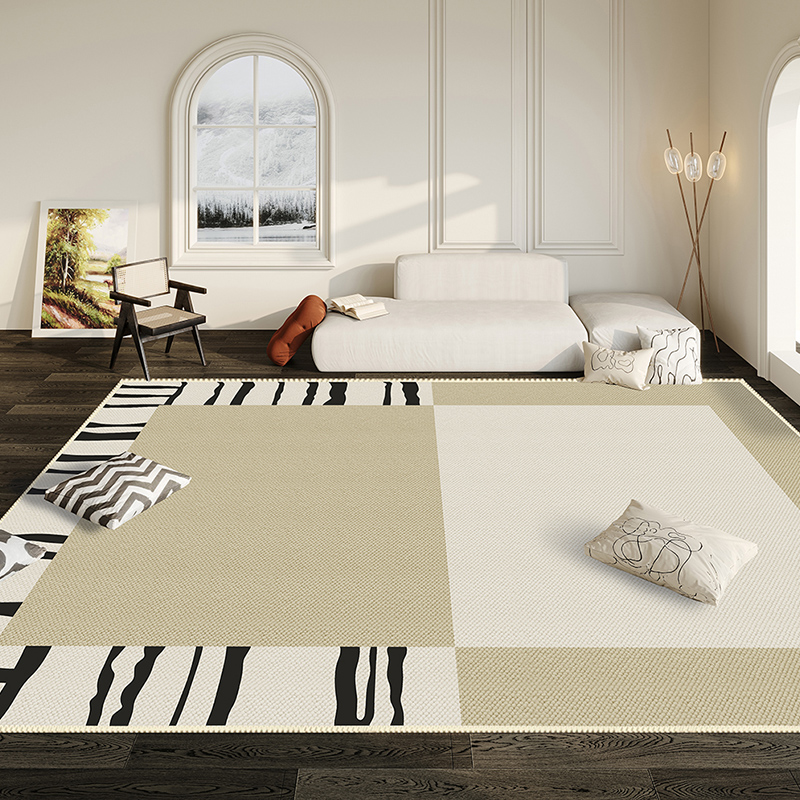 歐美風格奶油絨布地毯高級輕奢沙發茶几毯日式臥室地墊