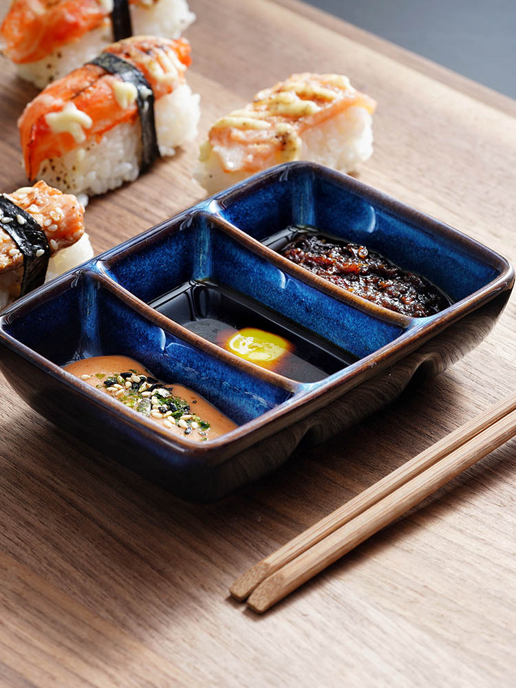 日式陶藝三格醬料碟 點綴餐桌的好幫手