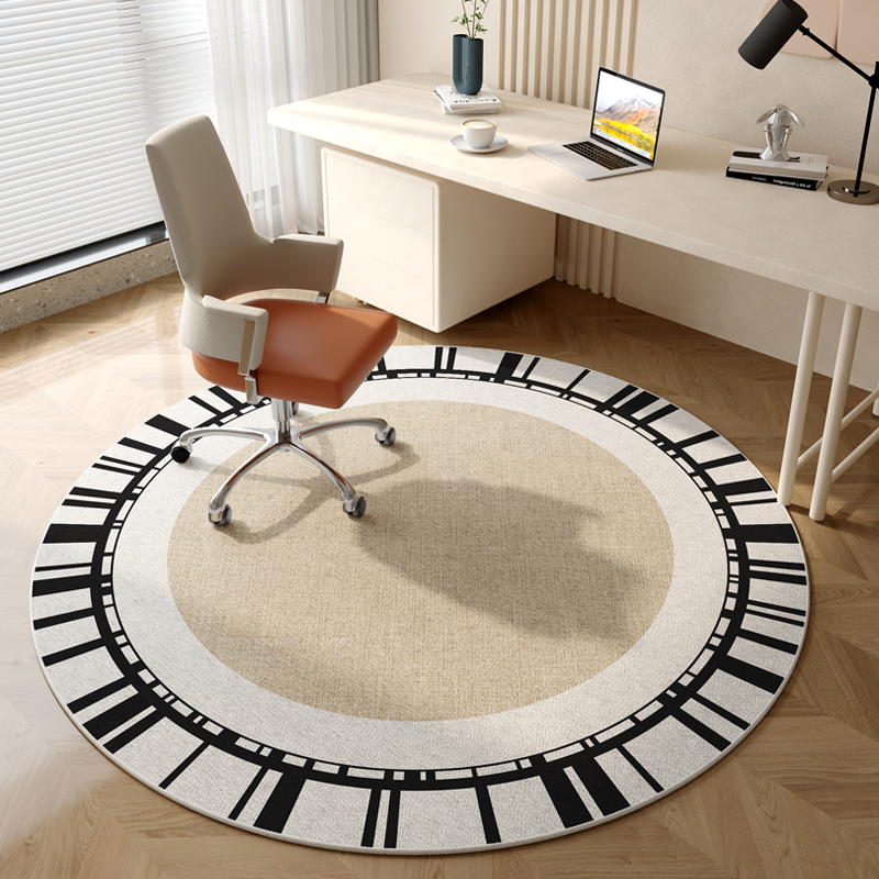 柔軟舒適圓形小地毯北歐風格書房轉椅電腦椅滑輪椅子腳墊 (2.1折)