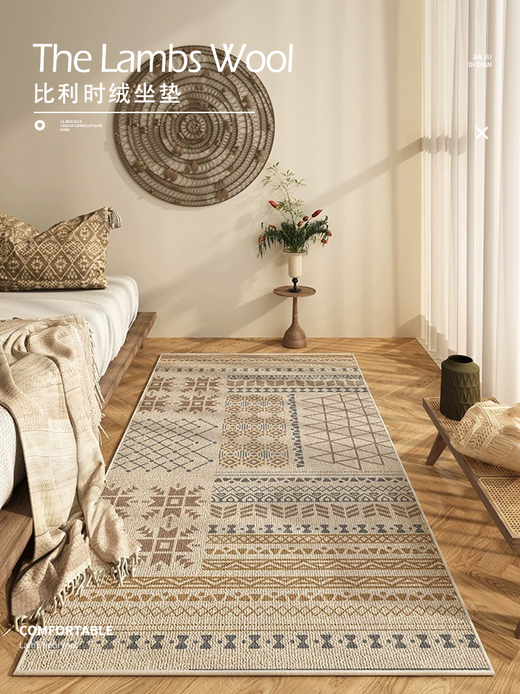 波西米亞民族風長條輕奢地毯高級色系列風格為臥室客廳增添摩洛哥風情 (8.3折)