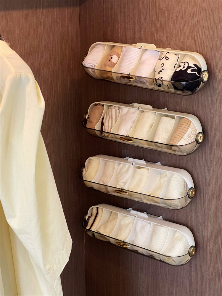 兩用壁掛式衣櫃收納盒 歐式風格塑料材質的家用內衣內褲分格整理盒