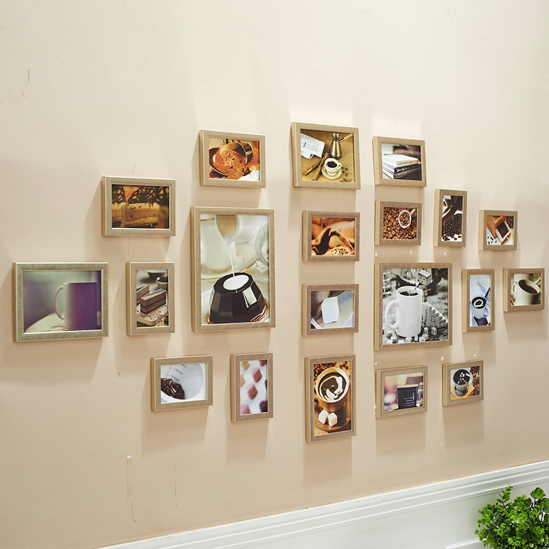 客廳臥室相片牆 創意懸掛20框 照片牆掛牆組合 歐式高分子