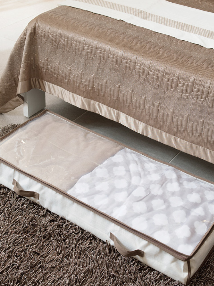 毛毯儲物箱臥室床下被子整理神器扁平防塵密封包美式純色風格