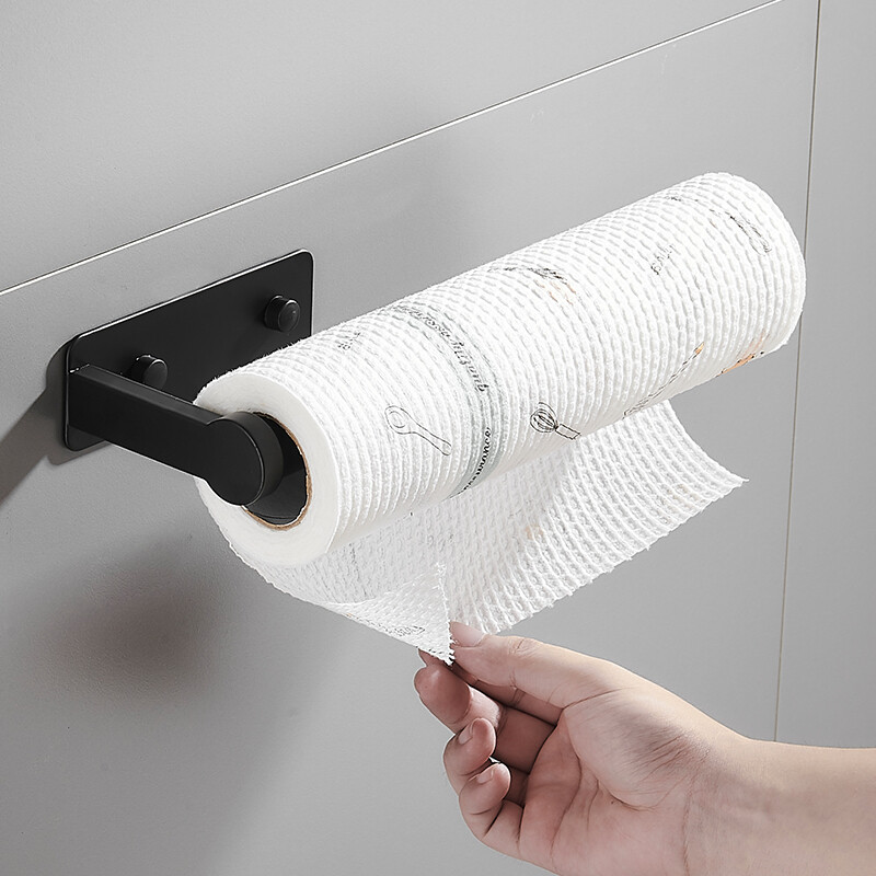 太空鋁壁掛式衛生紙捲筒架 毛巾架浴室廚房收納置物架 (8.3折)