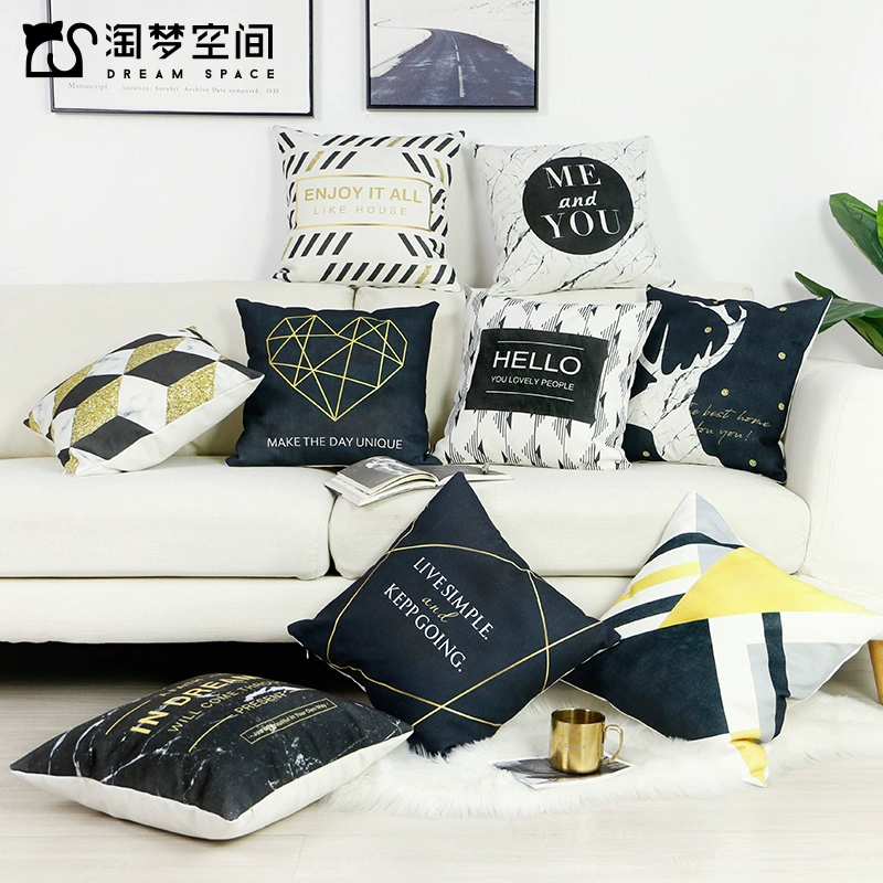時尚現代簡約風格辦公室抱枕套可供選擇的顏色與圖案讓客廳更舒適有型