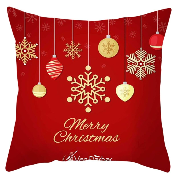 新款聖誕老人麋鹿抱枕雪花系列抱枕套節日裝飾沙發牀頭毛羢靠墊套
