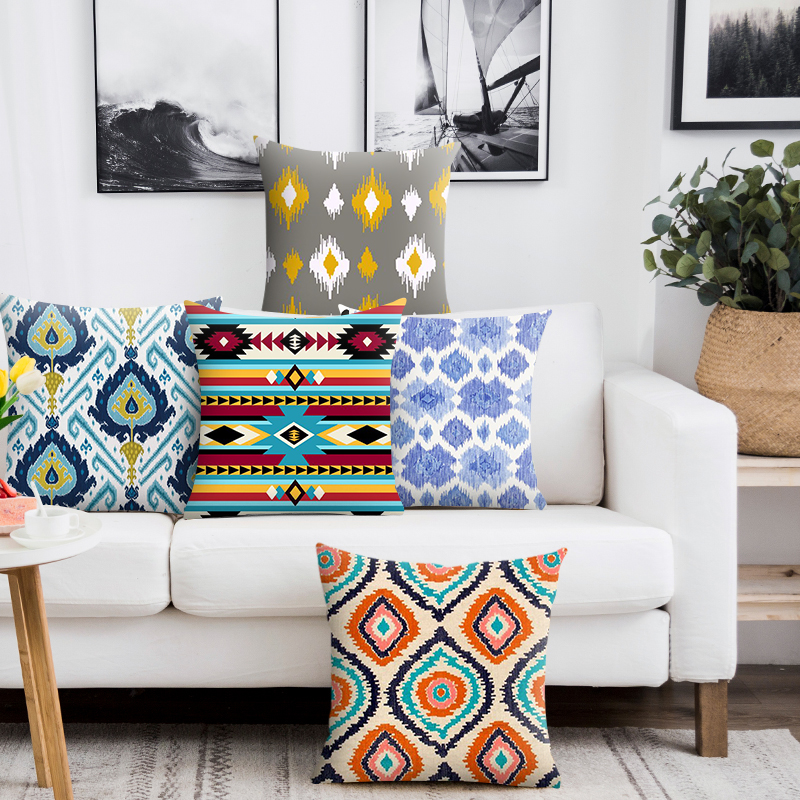 摩洛哥風情波西米亞風格臥室靠墊 抱枕 幾何圖案 印花裝飾