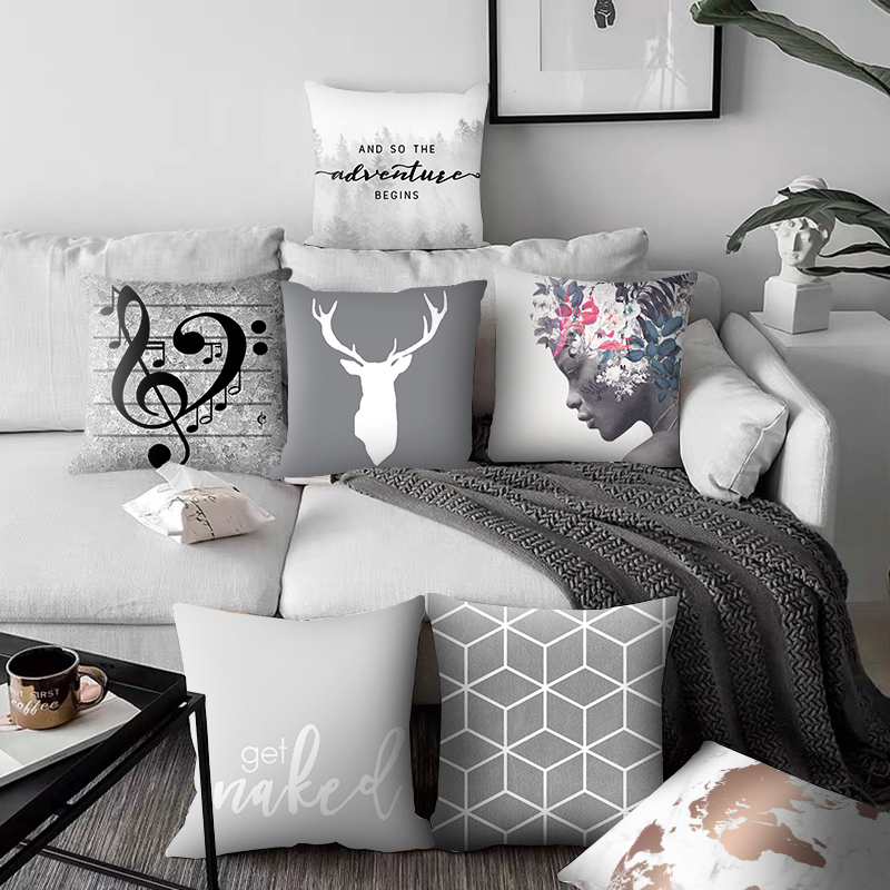 原創設計北歐抱枕ins風幾何現代簡約靠墊沙發大靠枕客厛臥室枕頭