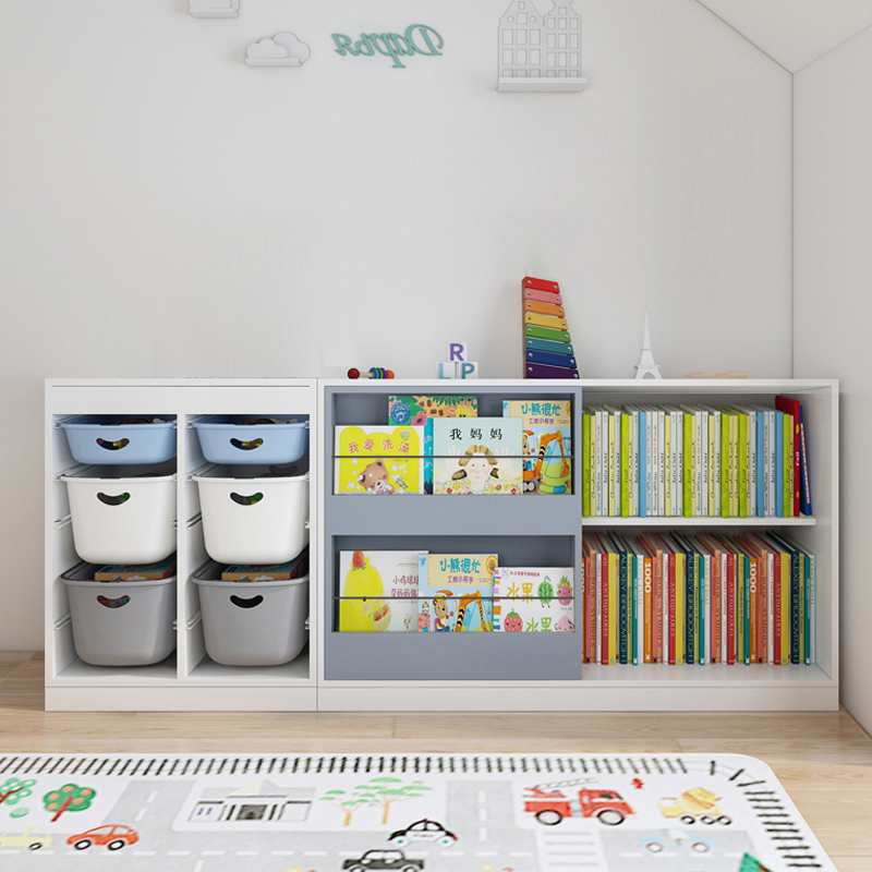 可比熊實木兒童書架簡易置物架落地寶寶繪本架省空間收納架儲物架