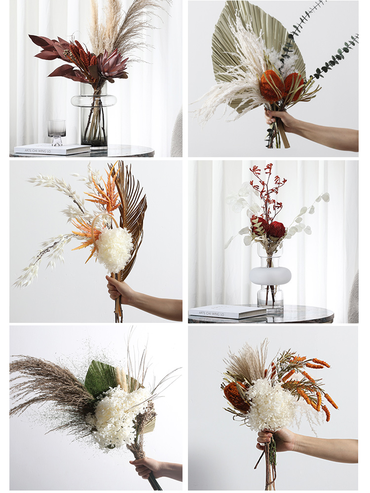現代風格仿真花擺件裝飾客廳花瓶插花樣板間花束
