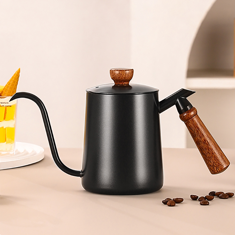 日式手衝咖啡壺 細口長嘴304不鏽鋼帶刻度 復古風