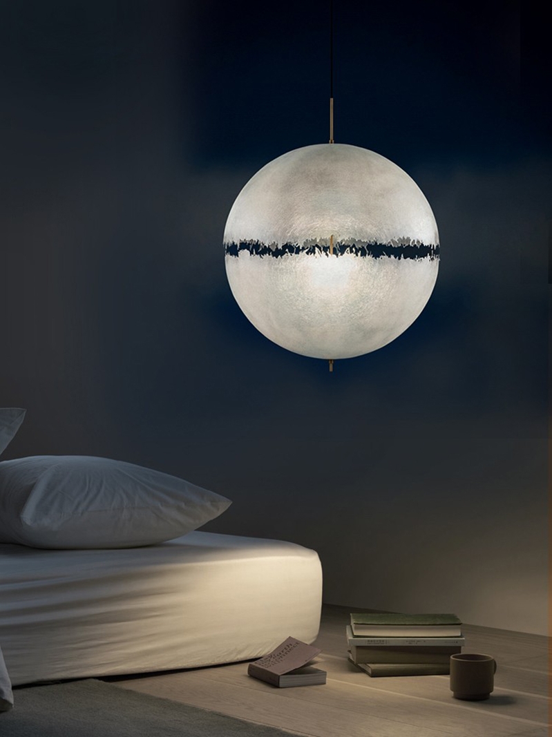 月球吊燈簡約展廳餐廳藝術店鋪裝飾燈具北歐風格樹脂材質 (8.3折)