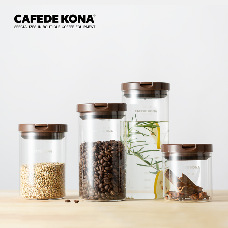 cafede kona玻璃零食咖啡防潮密封罐 無鉛玻璃儲物罐