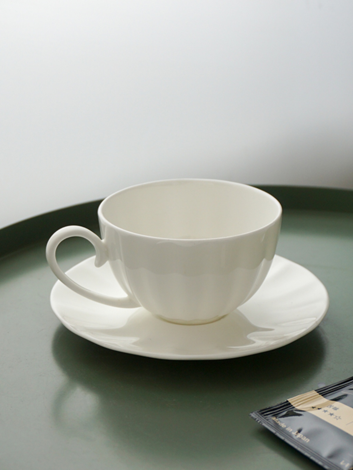 出口白瓷英式下午茶盃碟 歐式複古陶瓷盃碟拿鉄咖啡盃 骨瓷咖啡盃