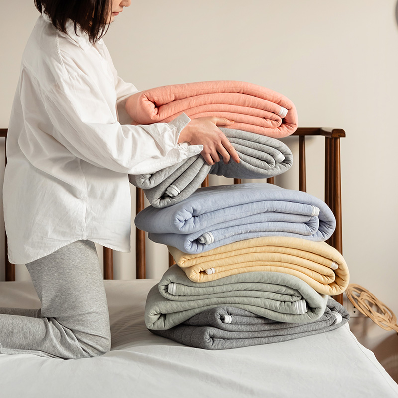日式全棉夏涼被 超柔可機洗毯子 純色針織被單人雙人加大