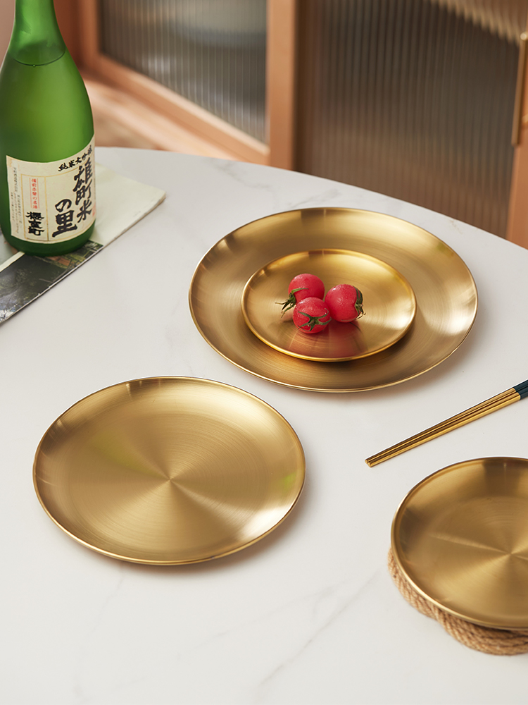 精緻韓式風格金色圓盤 完美搭配各式餐具