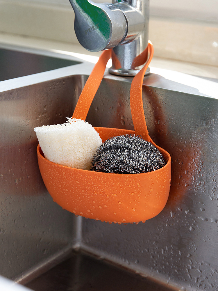 米立風物創意海緜抹佈收納掛袋多功能水龍頭置物架廚房水槽瀝水籃