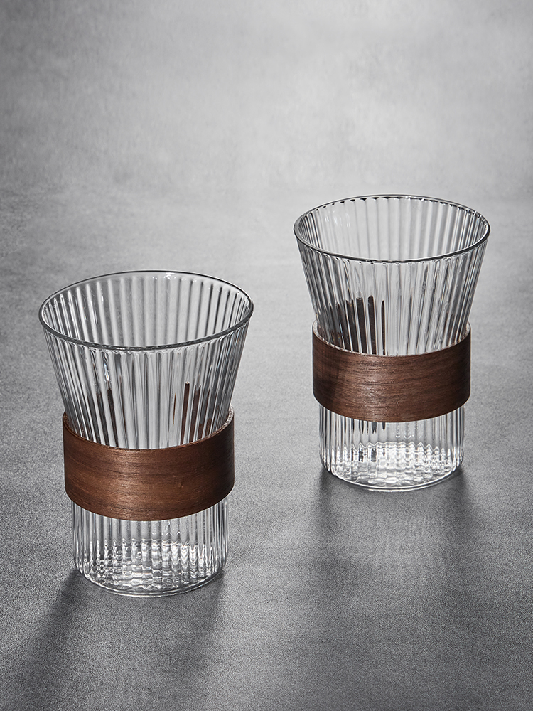米立風物 耐高溫 日式 家用茶杯 玻璃杯 圓形 美式 拿鐵 高顏值 水杯 掛耳咖啡杯