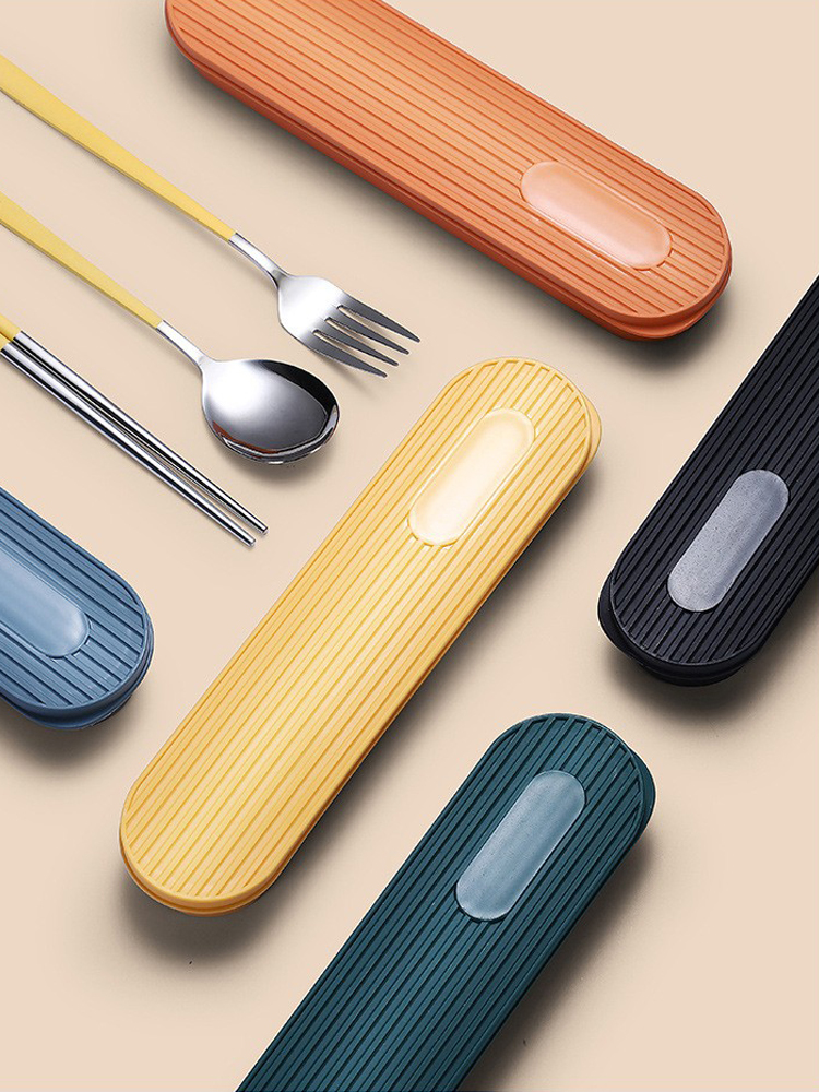 韓版金屬筷餐具旅行單人裝商用餐廳三件套
