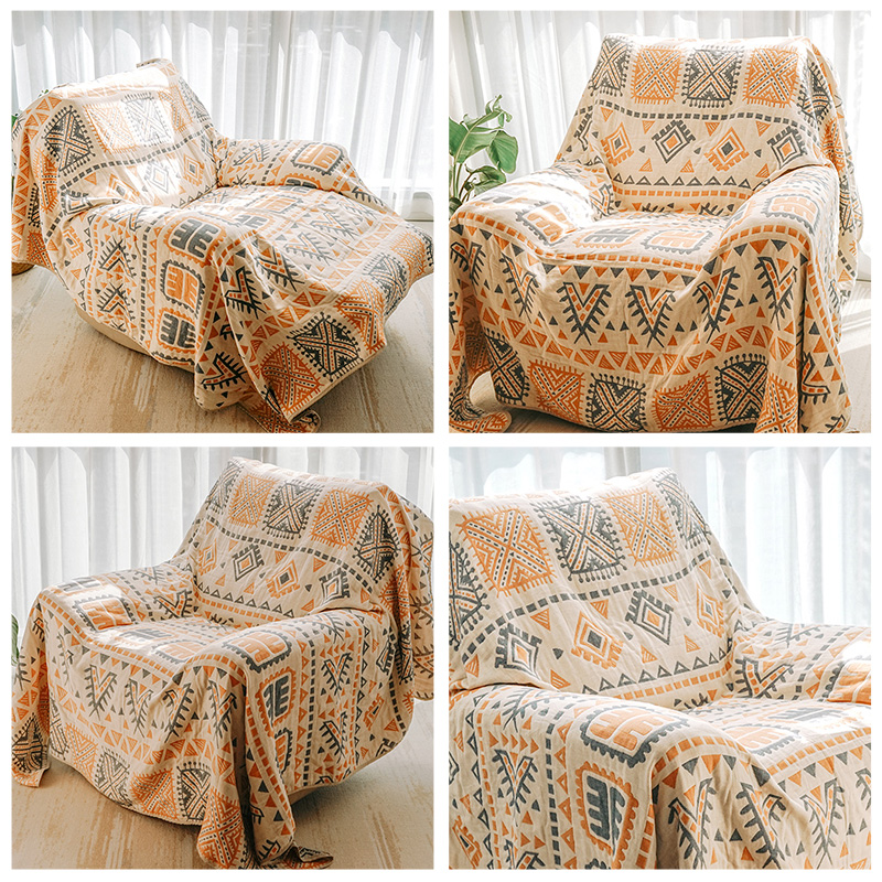 單人沙發墊套防滑電動沙發巾民族風蓋布沙發毯 (3折)
