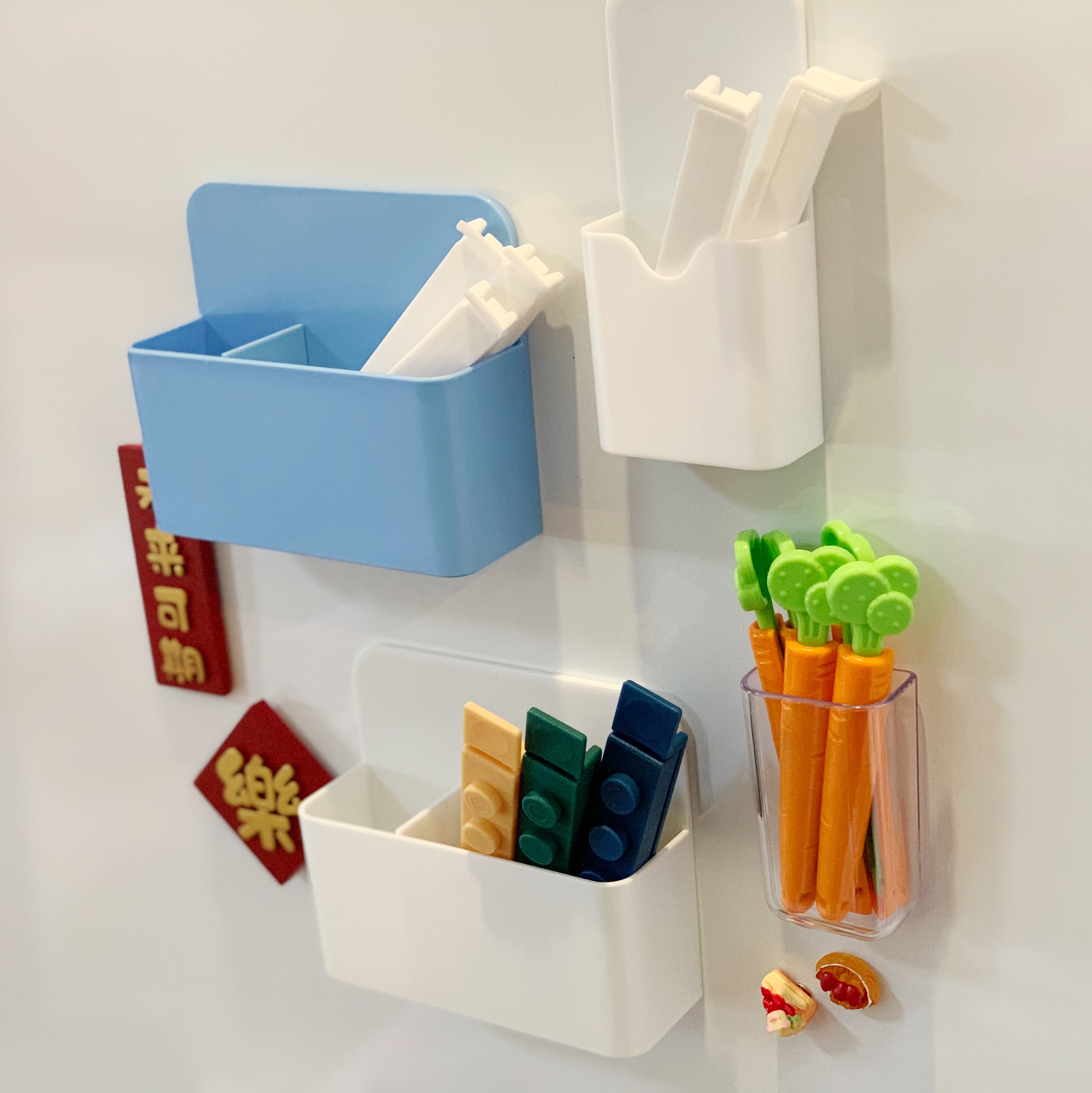 冰箱磁吸收納盒 廚房置物架磁鐵多功能裝飾磁貼