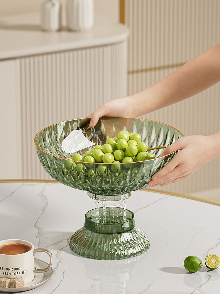 輕奢大氣歐式高腳水果盤 客廳茶几擺放零食乾果家用圓形糖果盤 (2.6折)