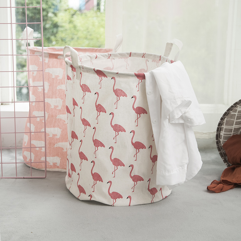 北歐風棉麻材質髒衣籃收納衣物玩具適用於臥室摺疊節省空間