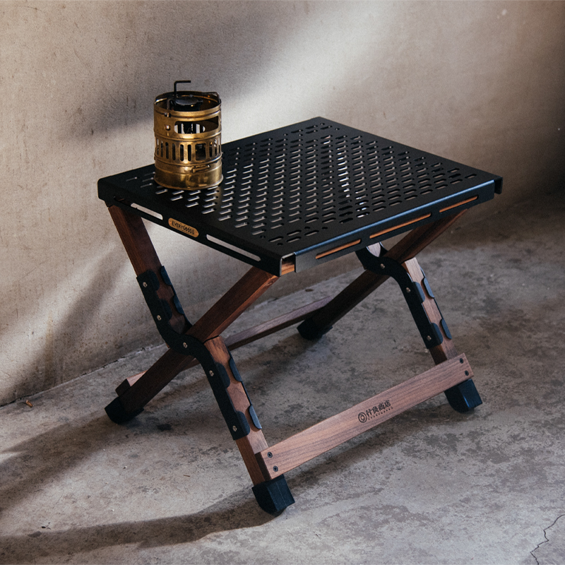 戶外露營必備摺疊桌椅 精緻露營風格 家用黑胡桃木實木 (0.3折)