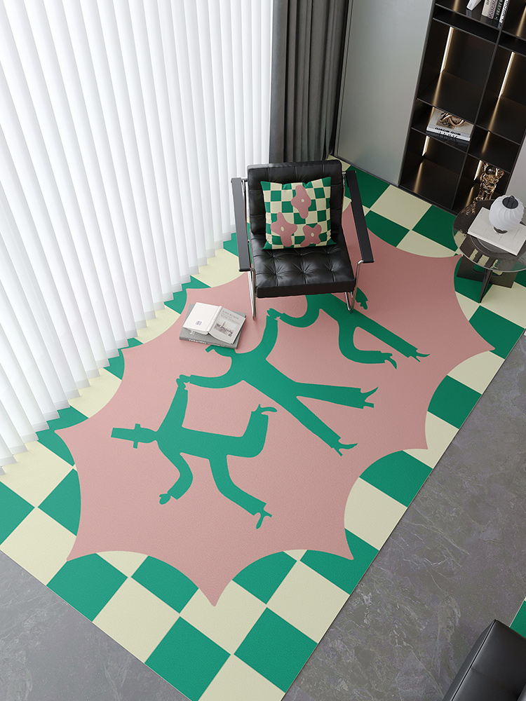簡約現代風pu皮革陽臺地墊 客廳家用大尺寸滿鋪防水防曬地毯