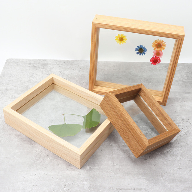 簡約現代實木真玻璃相框DIY手工框打造獨特個性空間擺件 (5折)