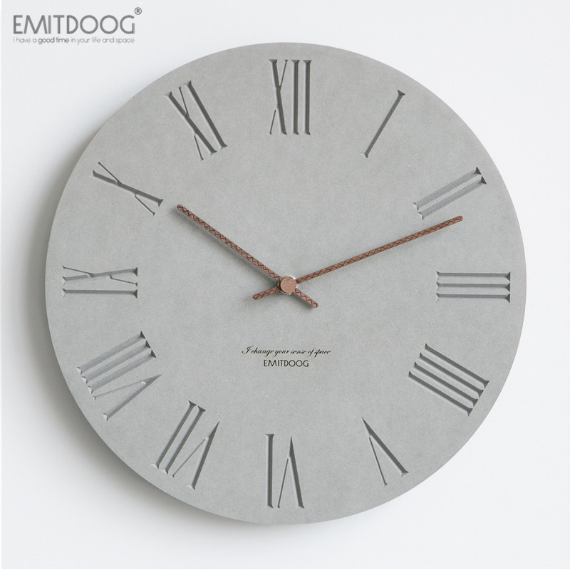 簡約北歐風格掛鐘 客廳創意時鐘 木質超靜音臥室掛錶