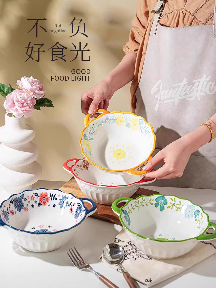 輕奢風大容量防燙陶瓷碗網紅同款泡麵碗螺螄粉專用碗