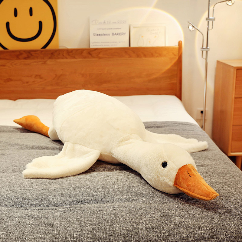 可愛大白鵝玩偶抱枕女生兒童床上睡覺軟萌夾腿玩偶