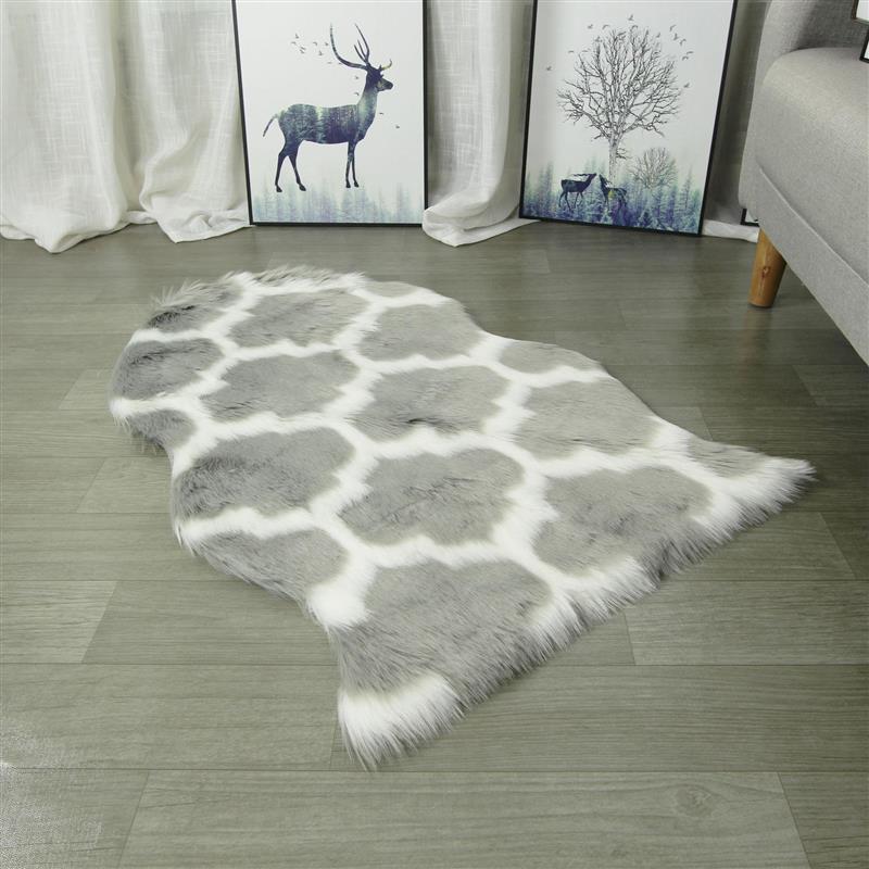 舒適柔軟兔毛地毯簡約格子圖案多種尺寸與顏色選擇適合客廳臥室書房等空間