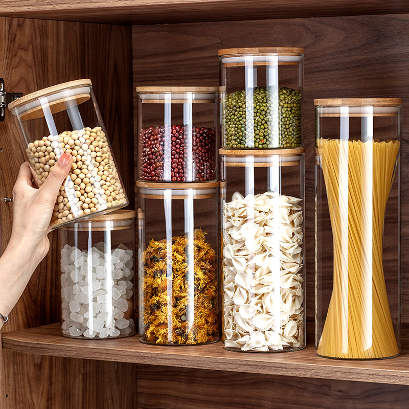 歐式風格密封罐玻璃瓶子透明茶葉罐帶蓋家用廚房食品雜糧收納盒罐子儲物罐