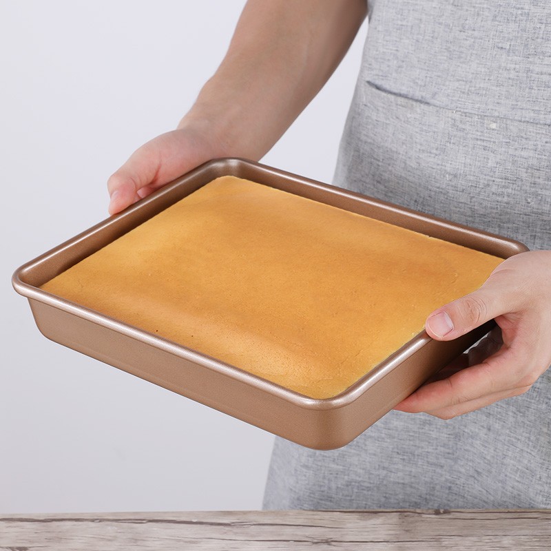 中式風格平盤 金屬烘焙專用烤盤 不沾長方形蛋糕模具 (5折)