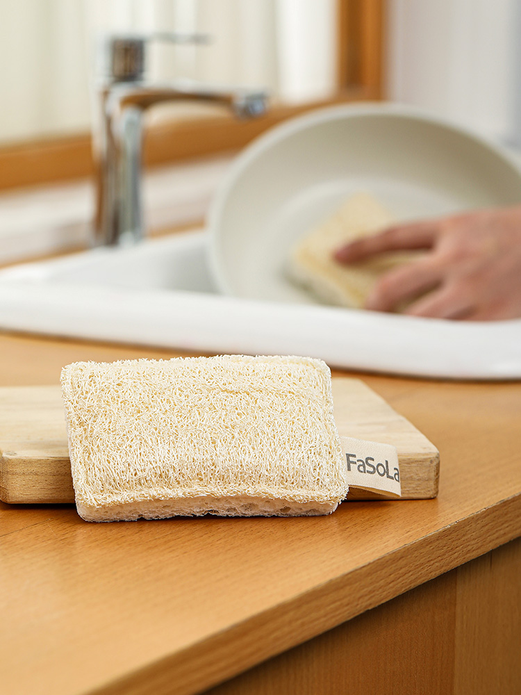 絲瓜絡木漿綿手感海綿擦 輕鬆洗碗清潔廚房抹布去汙刷碗神器