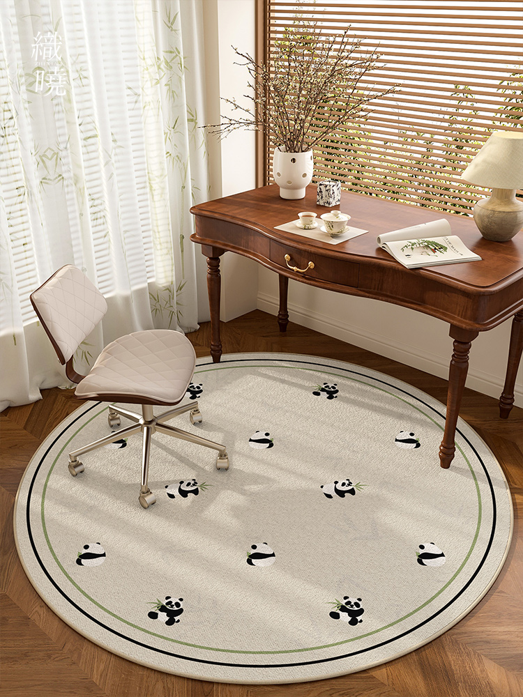 圓形地毯中國風新中式地毯臥室書房辦公電腦椅子桌下腳墊梳妝檯地毯